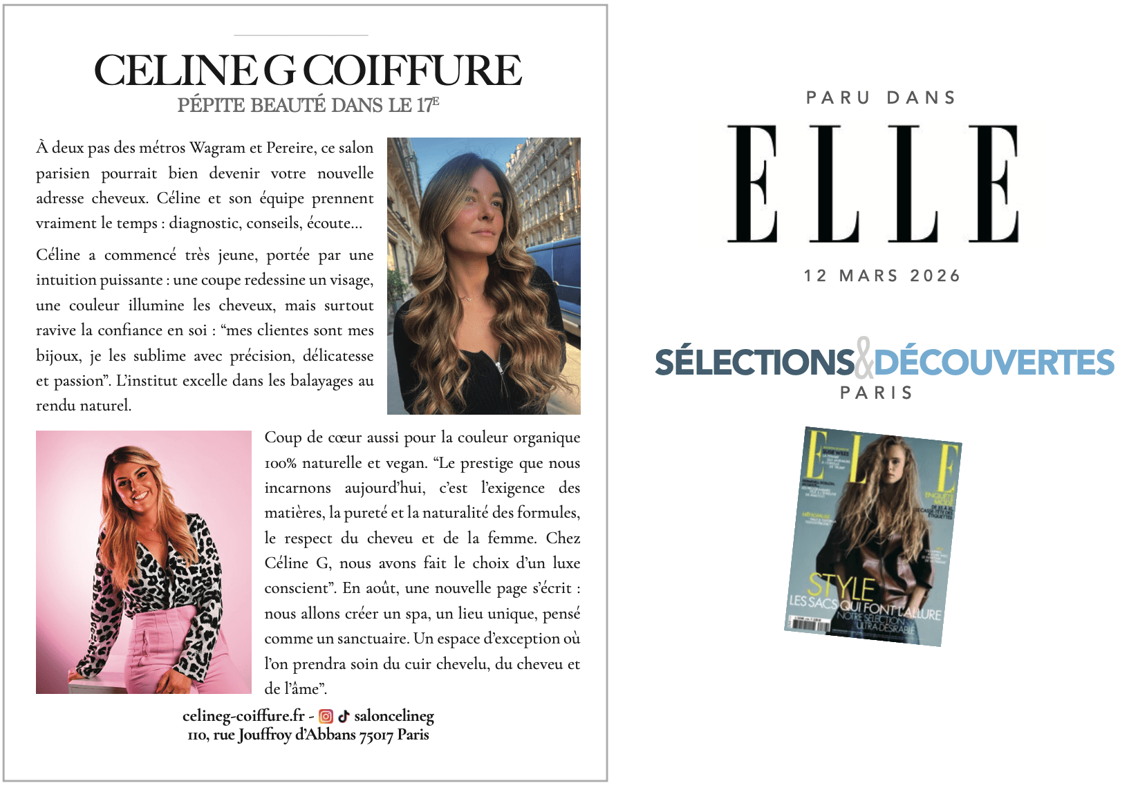 Celine G dans le Magazine elle Magazine elle - Ils parlent de nous